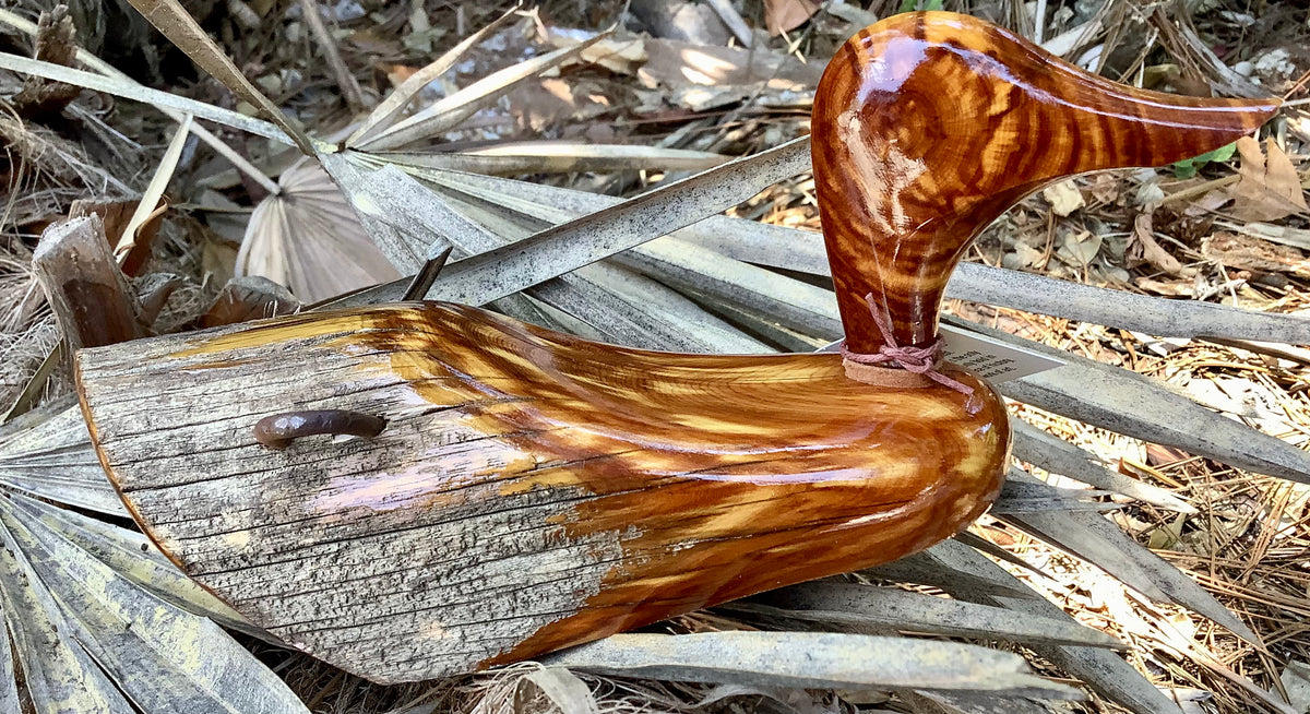 Hand Carved Cedar Wood Duck - Small