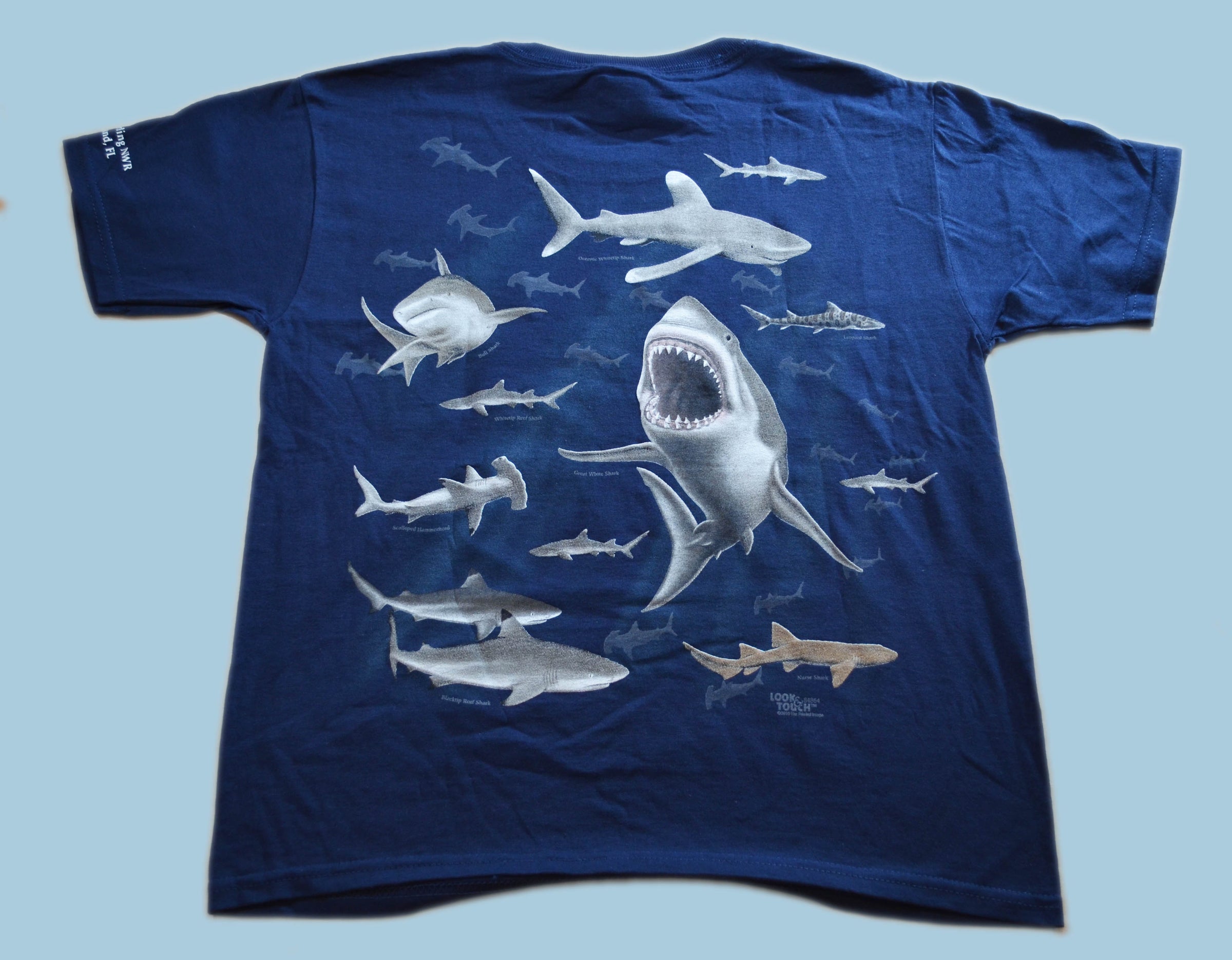 Glow in the Dark Sharks Youth T-Shirt - Navy Blue – Shop Ding
