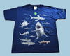 Glow in the Dark Sharks Youth T-Shirt - Navy Blue