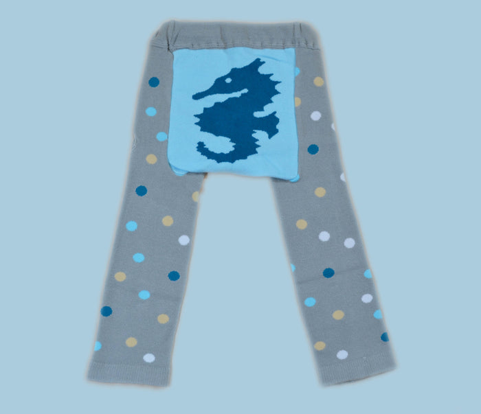 Doodle Pants Kids Cotton Leggings - Seahorse
