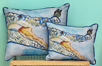 Indoor/Outdoor Decorative Pillow - Crocodile & Butterfly - 2 Sizes - Made in the USA