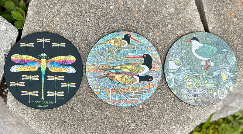 Absorbent Flexible Coasters - "Ding" Darling Wildlife Designs - Made in the USA