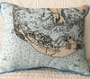 Indoor/Outdoor Decorative Pillow - Sanibel Island Nautical Map - 2 Sizes - Made in the USA