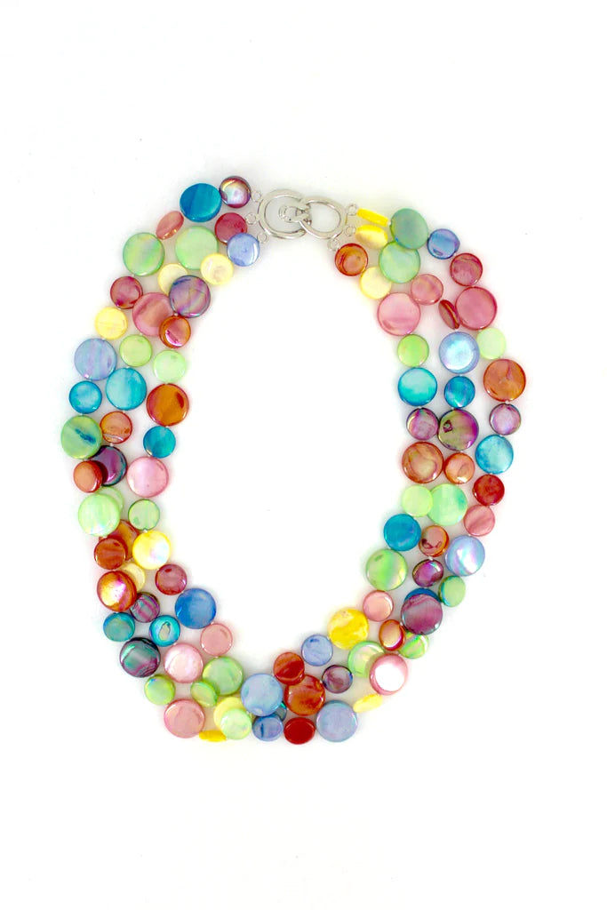 Mother of Pearl 3-Strand Necklace - Tropical