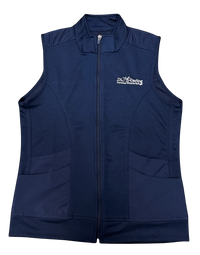 Ladies Ashby Luxury Adventure Vest - Navy - White "Ding" Embroidery