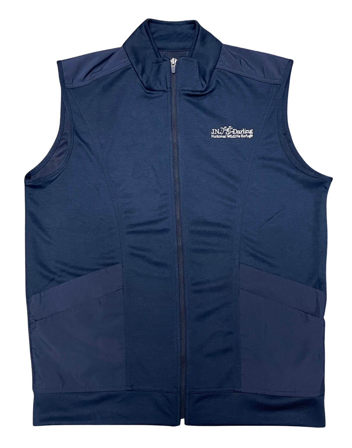 Men's Ashby Luxury Adventure Vest - Navy - White "Ding" Embroidery